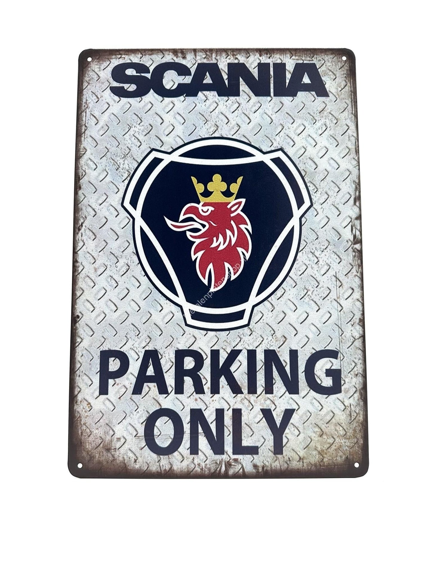 Wandschild aus Metall – Scania Parking only – Parking – Truck