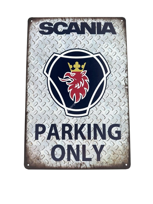 Metalen Wandbord - Scania Parking only - Parkeren - Vrachtwagen