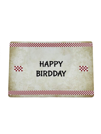 Metalen Wandbord - Brabanste Teksten - Happy Birdday