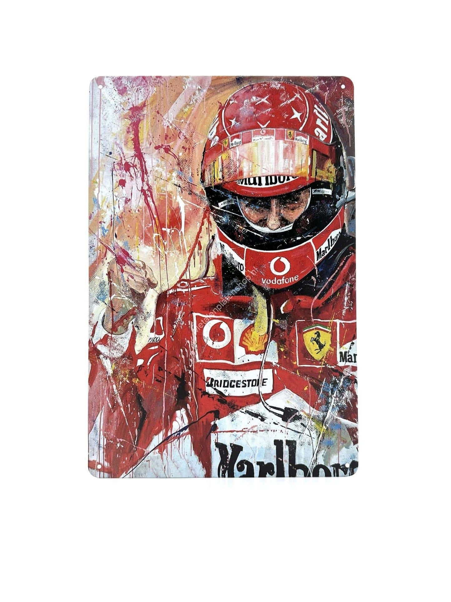 Metal Wall Sign - Formula 1 - Schumacher - Ferrari - Red