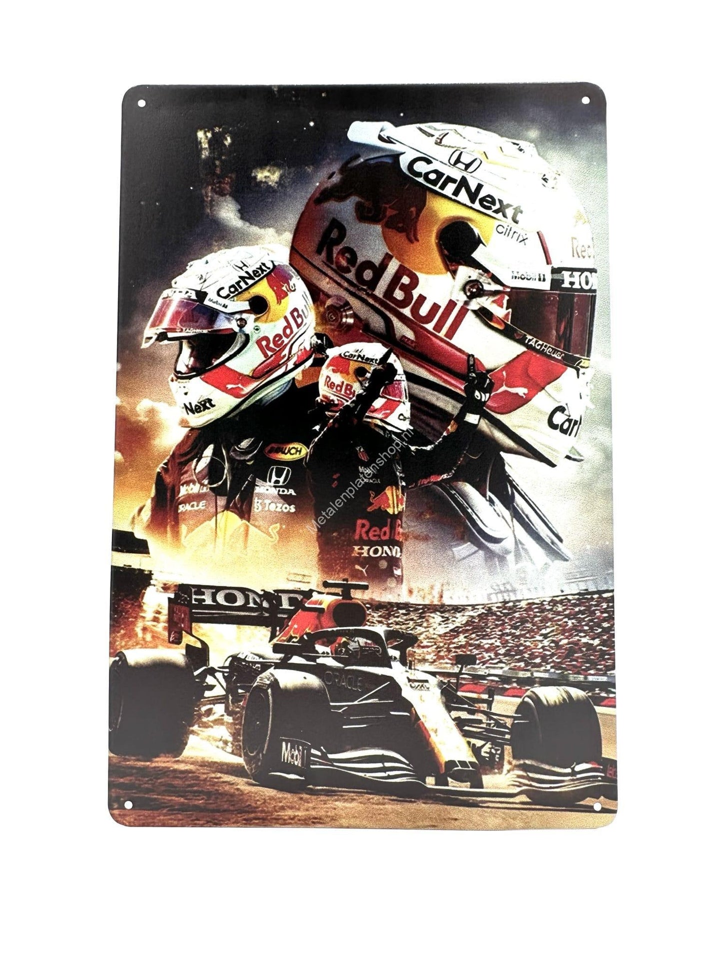 Metal Wall Sign - Max Verstappen - Cheering - Car - Formula 1 #2