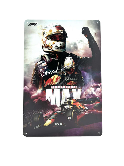 Metal Wall Sign - Max Verstappen - Cheering - Fist