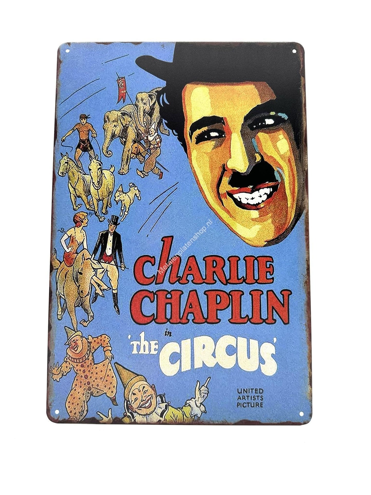 Metal Wall Sign - Charlie Chaplin - The Circus - Poster