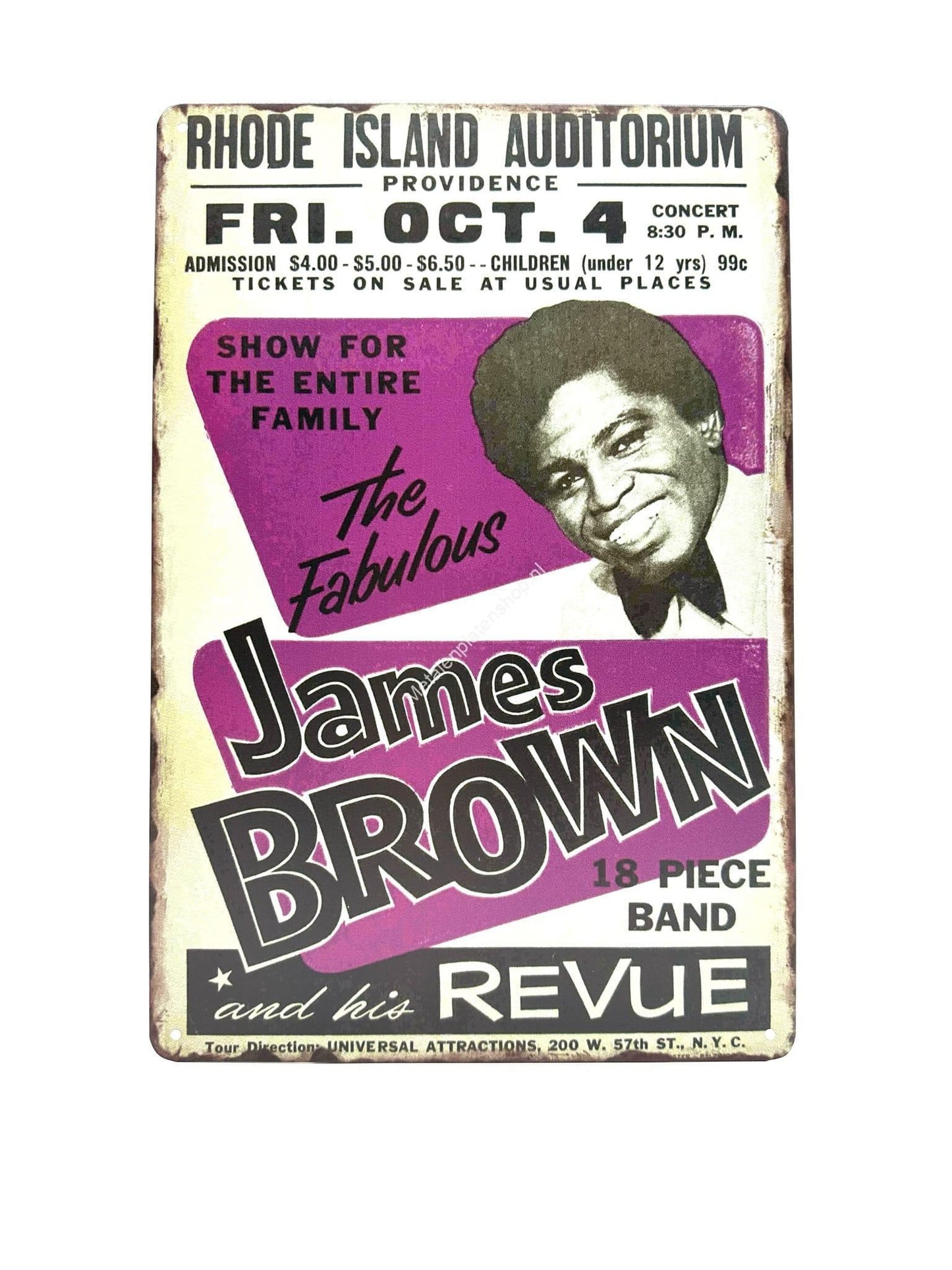 Metallwandschild – James Brown – The Fabulous – Poster