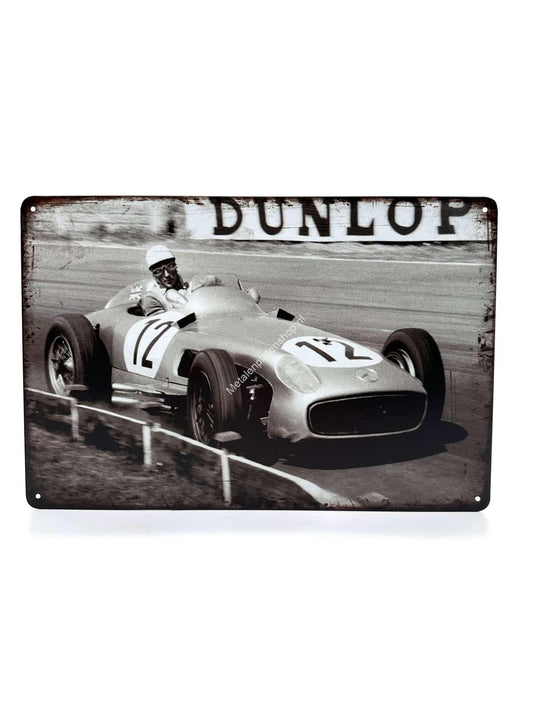 Metalen Wandbord - Formule - Dunlop - Oude Racewagen - Auto