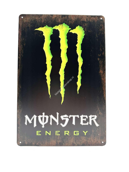 Metallwandschild – Monster Energy – Grün – Getränke