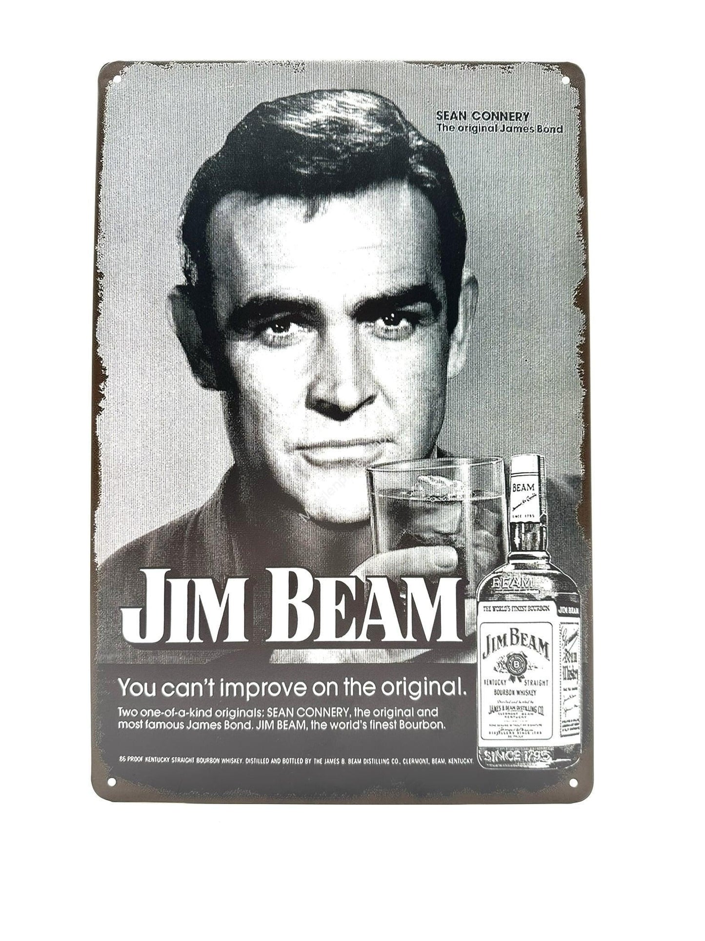 Metallwandschild – Jim Beam – Das Original kann man nicht verbessern