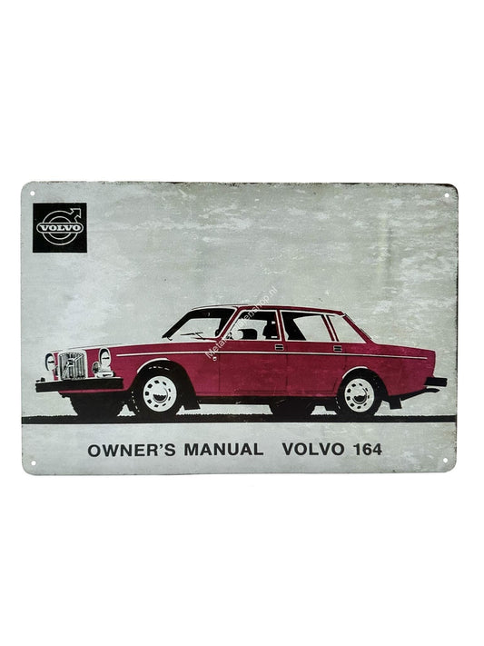 Metalen Wandbord - Owners Manual - Volvo 164