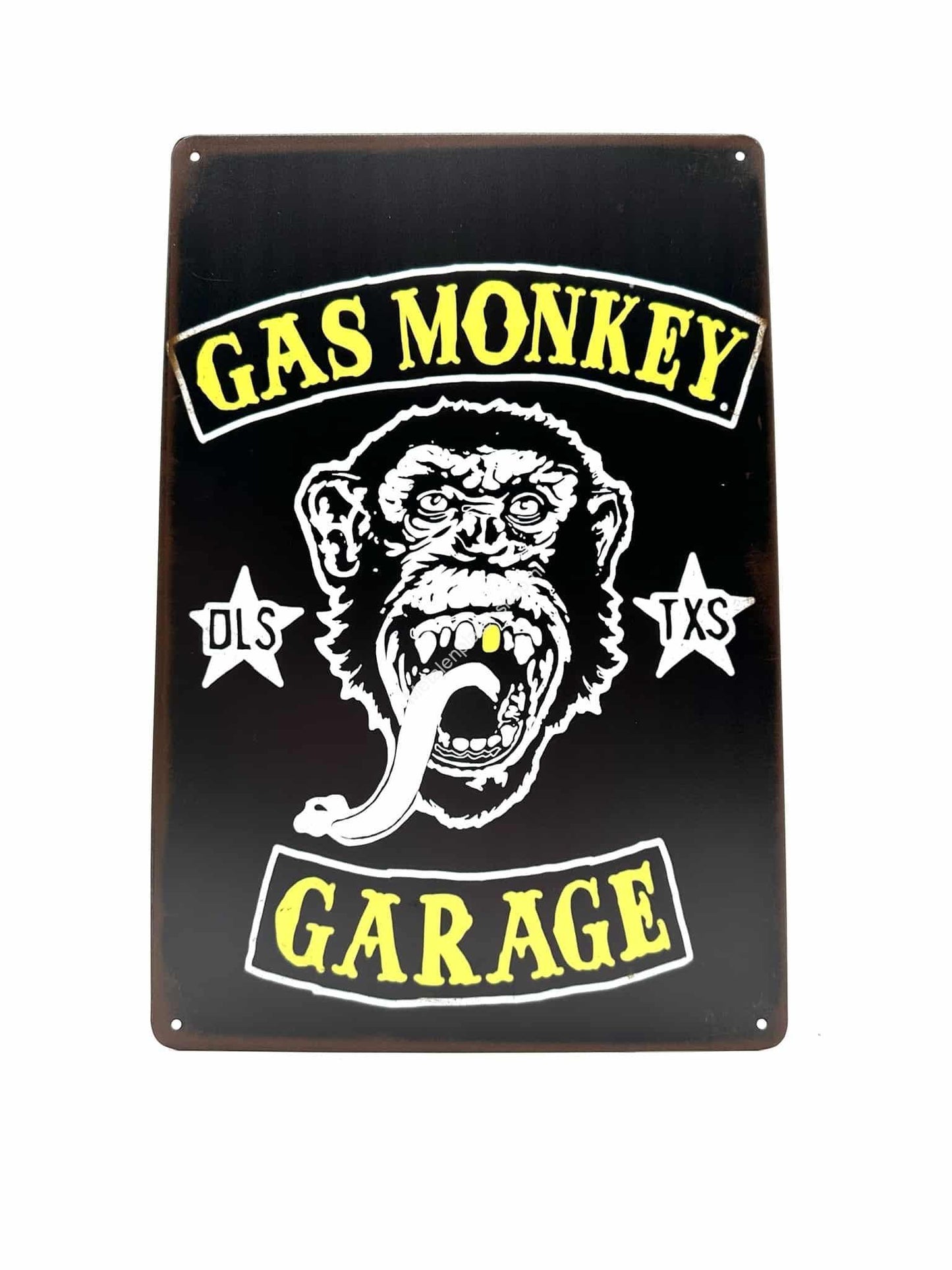 Metal Wall Sign - Gas Monkey - Garage - Yellow