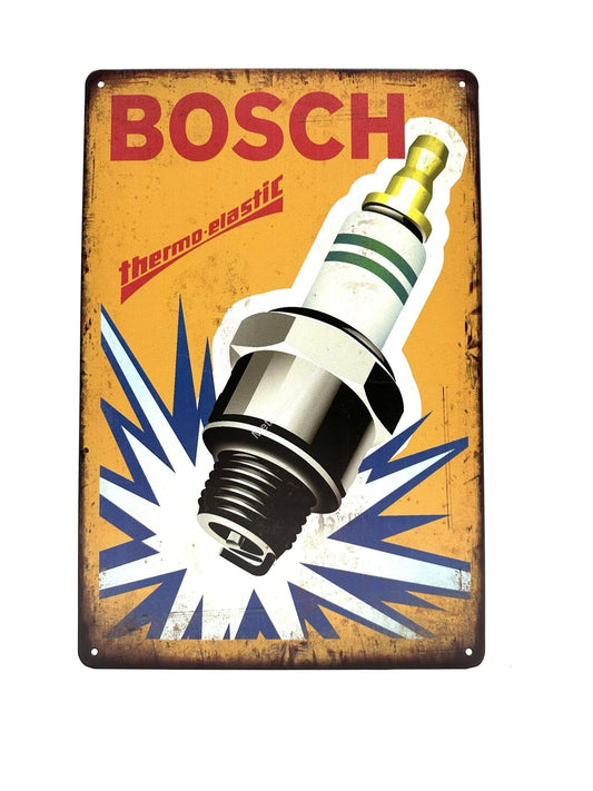 Metal Wall Sign - Spark Plug - Bosch - Thermo-Elastic