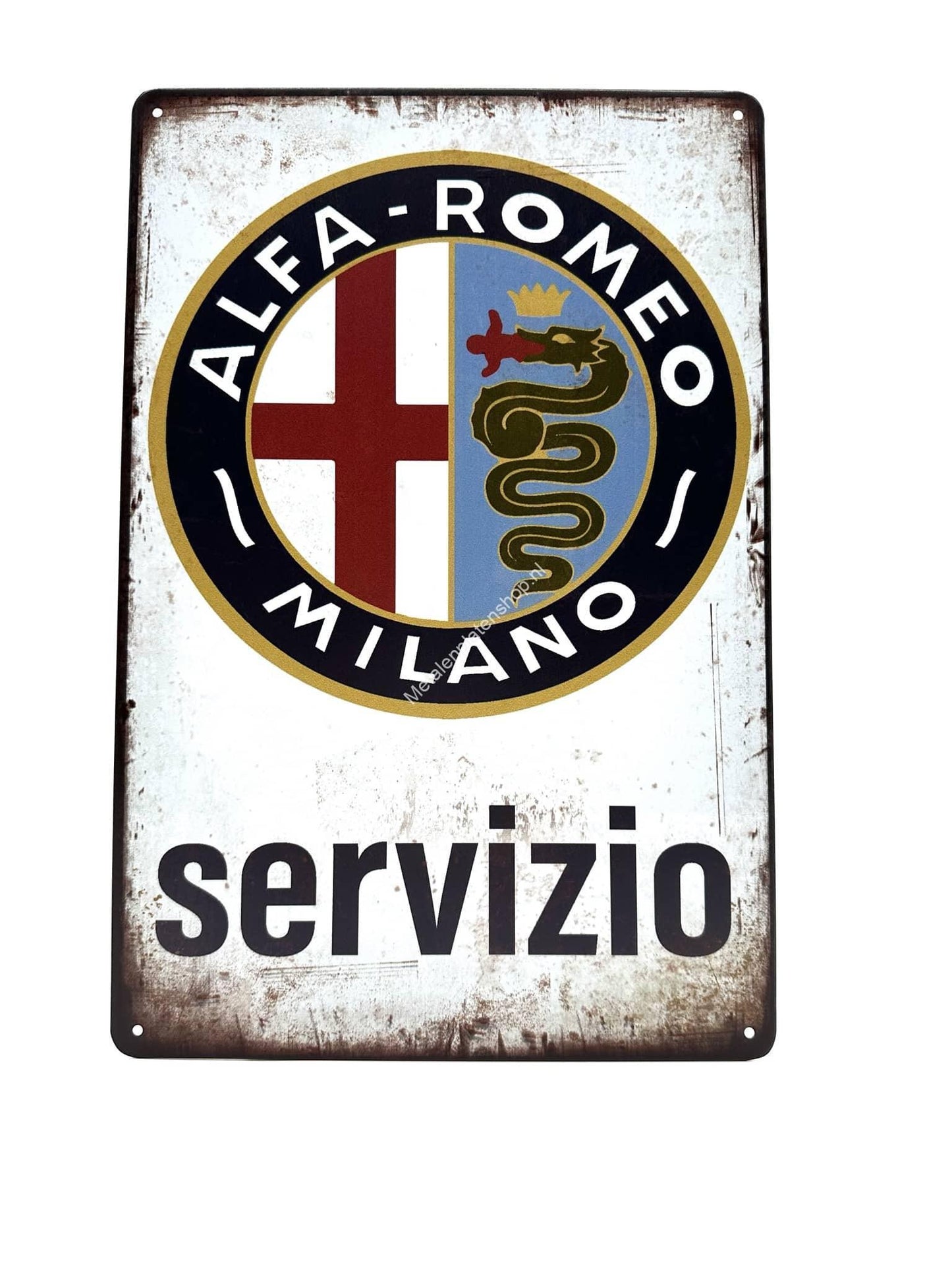 Wandschild aus Metall – Alfa Romeo – Servizio