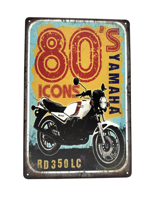 Metalen Wandbord - 80's Icons - Yamaha - RD350LC - Motor