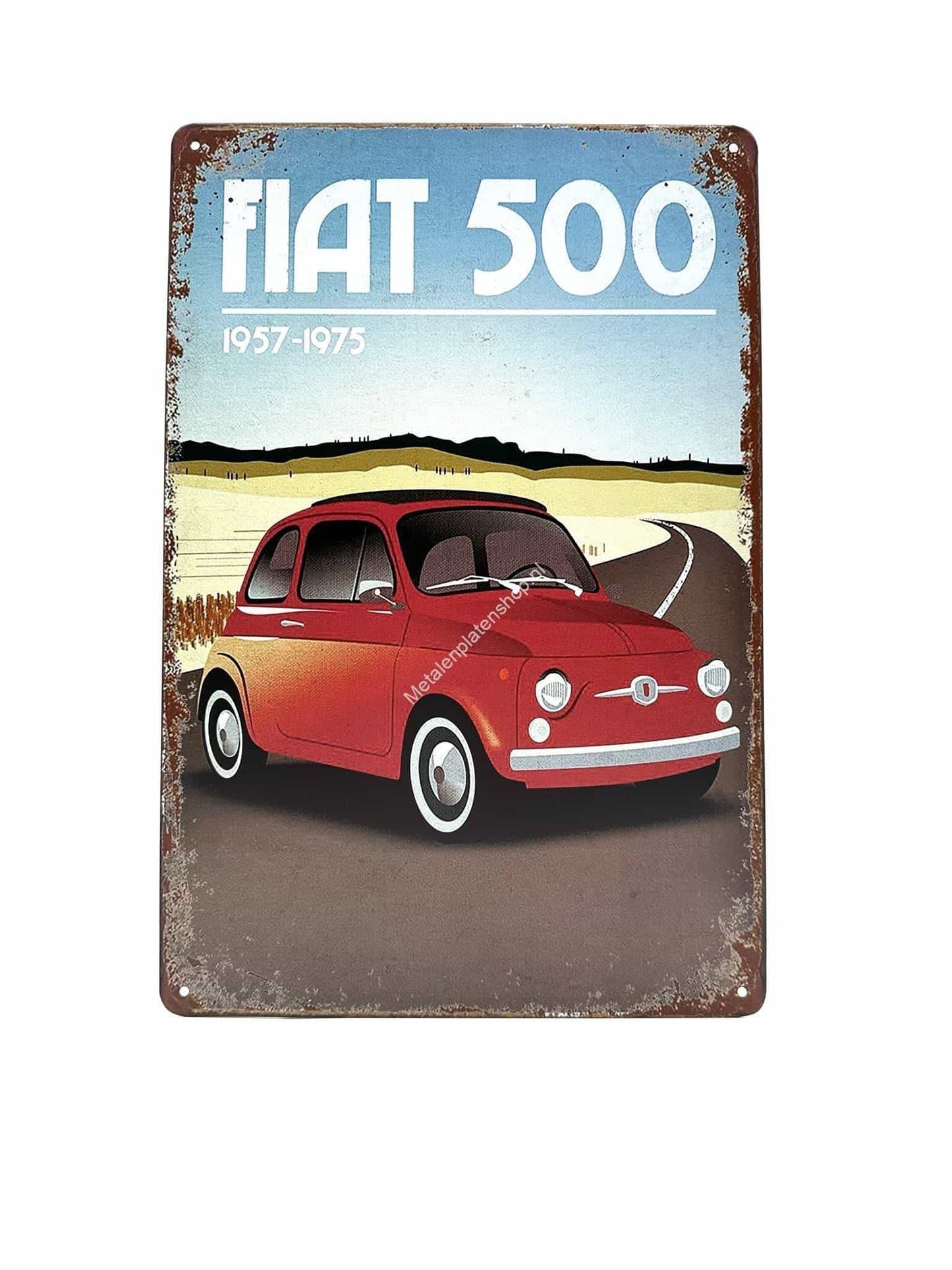 Metallwandschild - Fiat 500 - 1957-1975