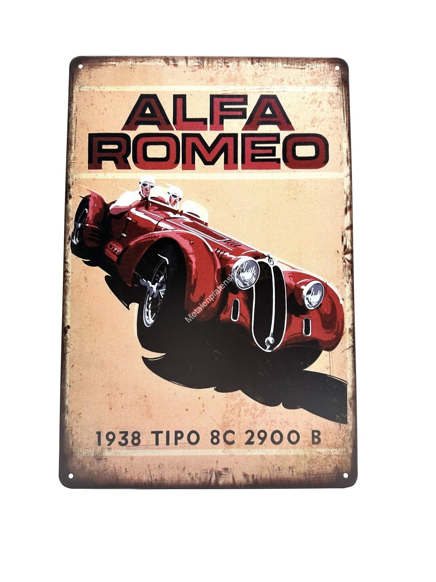 Metal Wall Sign - Alfa Romeo - 1938 TIPO 8C 2900 B