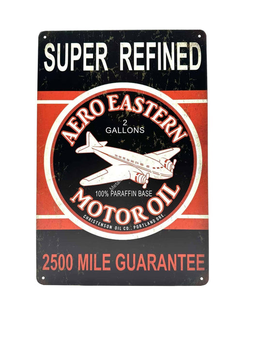 Metal Wall Sign - Super Refined - Aero Eastern - Motor Oil - Airplane