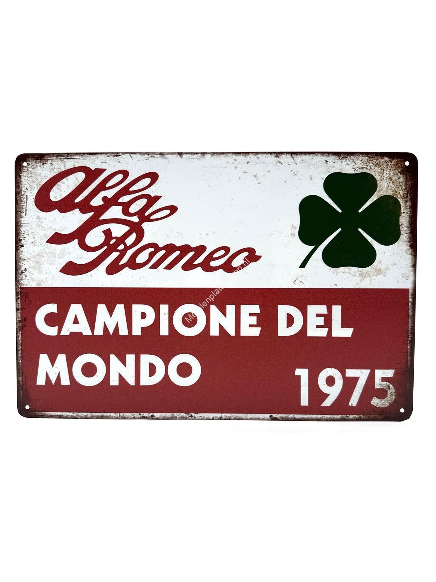 Metal Wall Sign - Alfa Romeo - Campione del Mondo 1975