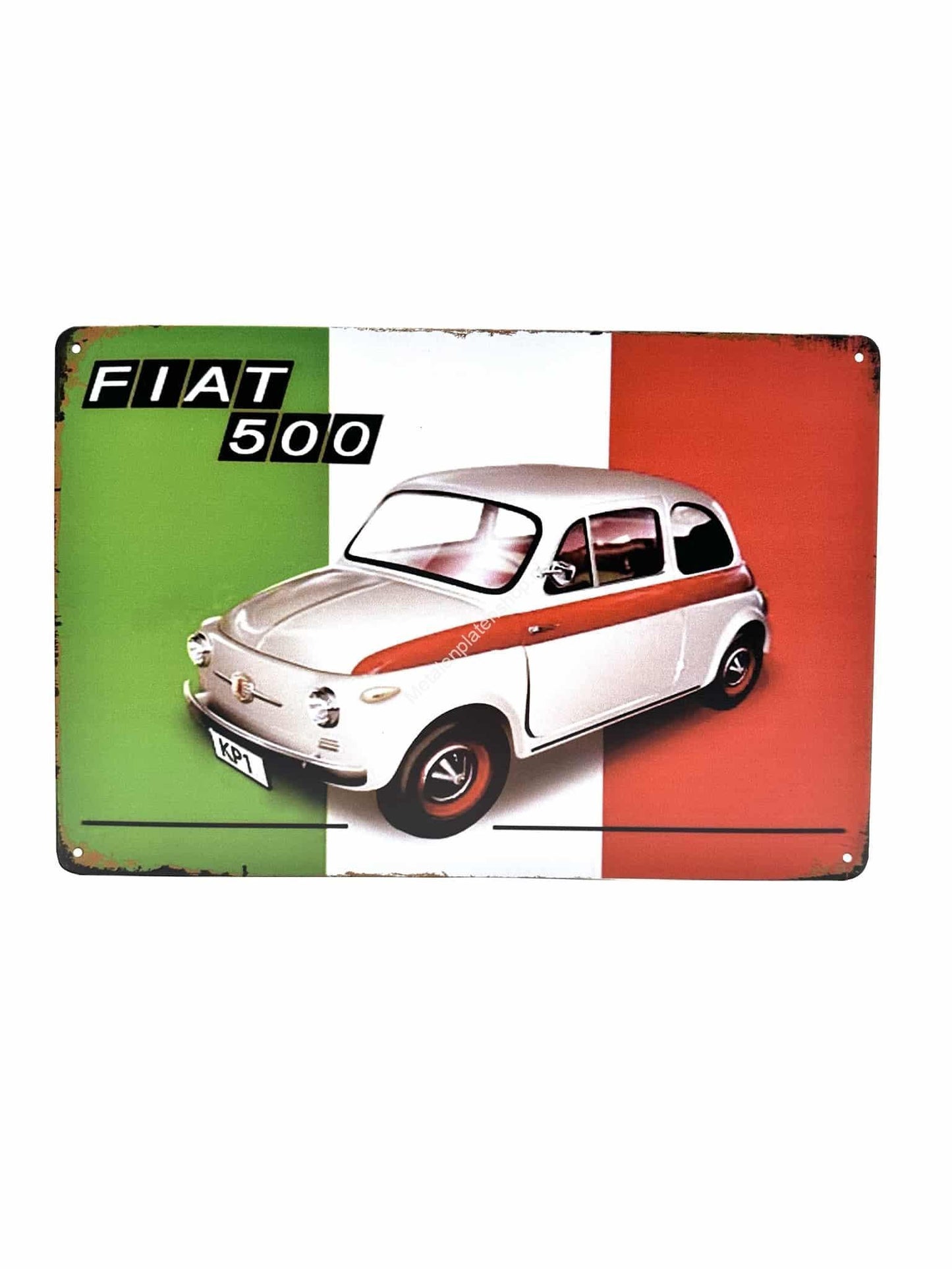 Metalen Wandbord - Fiat 500 - Italie