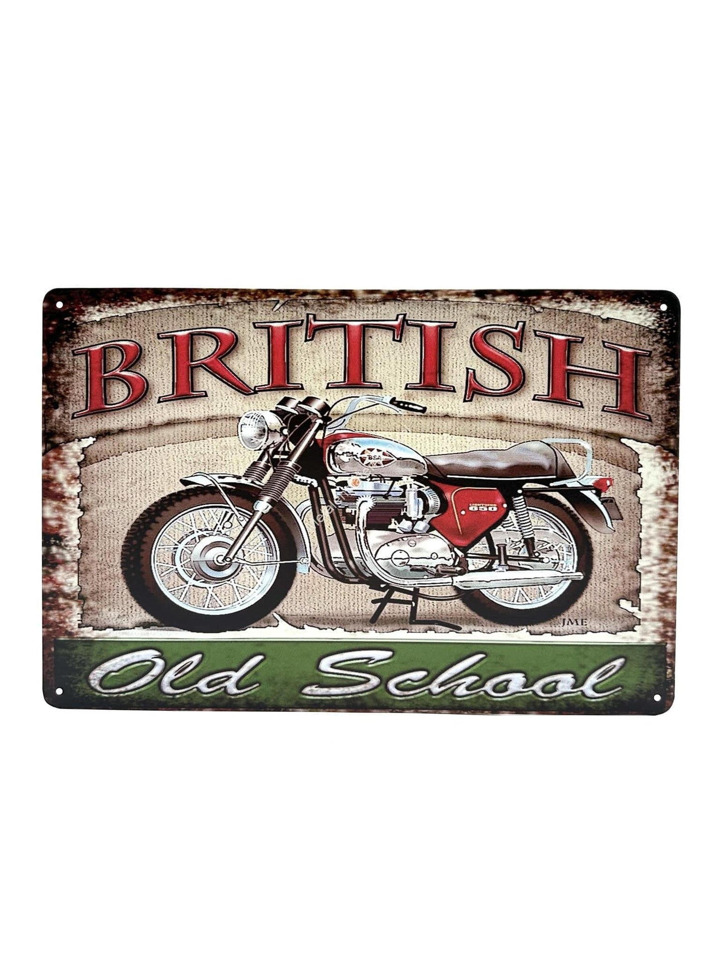 Wandschild aus Metall – British Old School – Motor