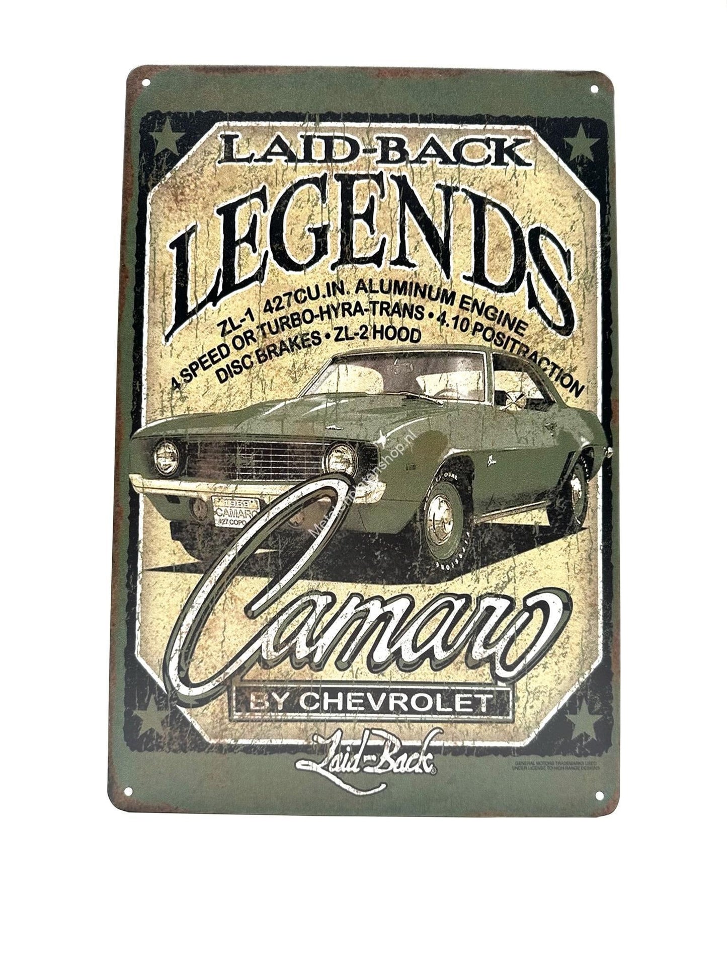 Metal Wall Sign - Laid-Back - Legends - Camaro by Chevrolet