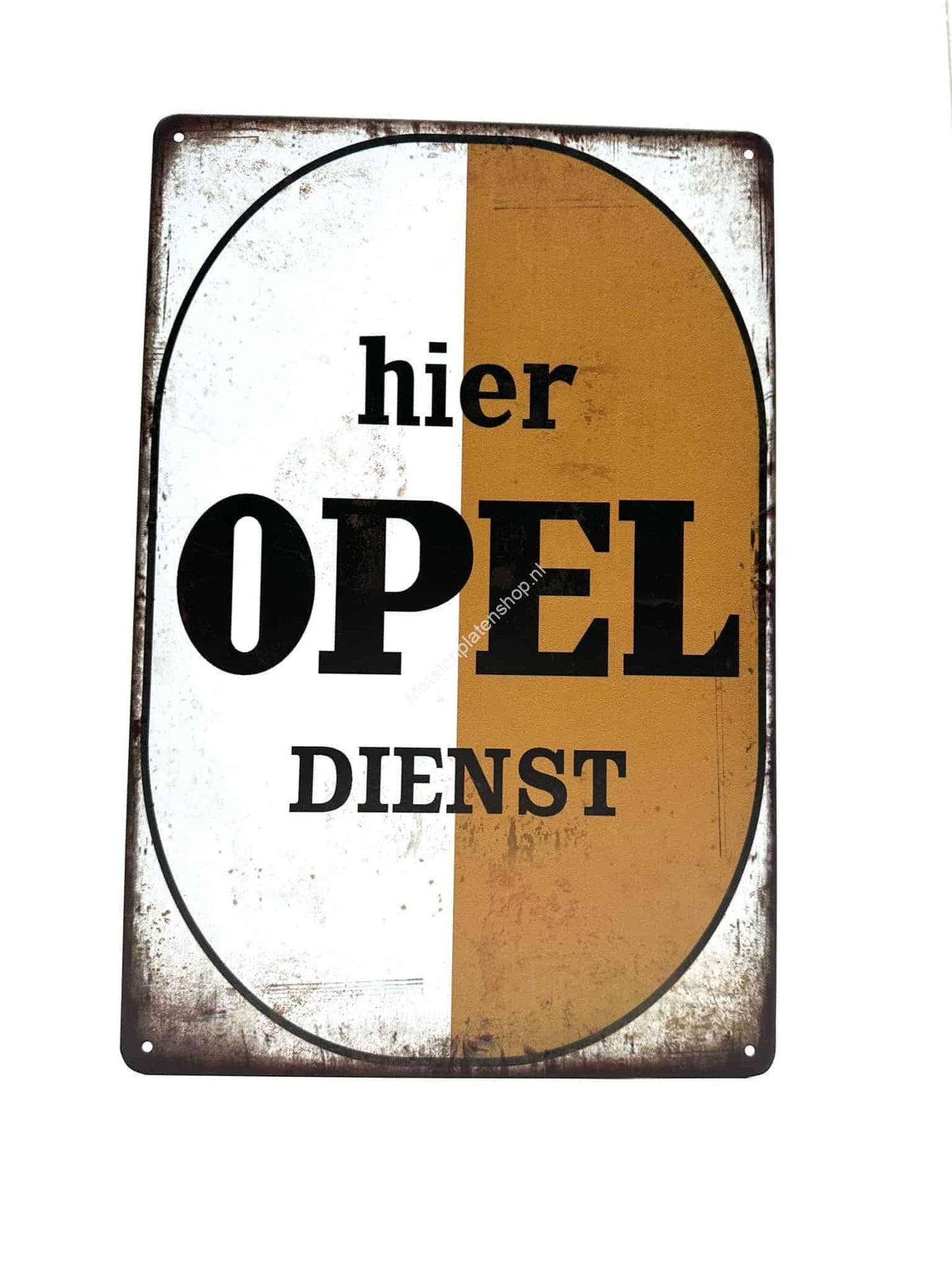 Metalen Wandbord - hier OPEL dienst