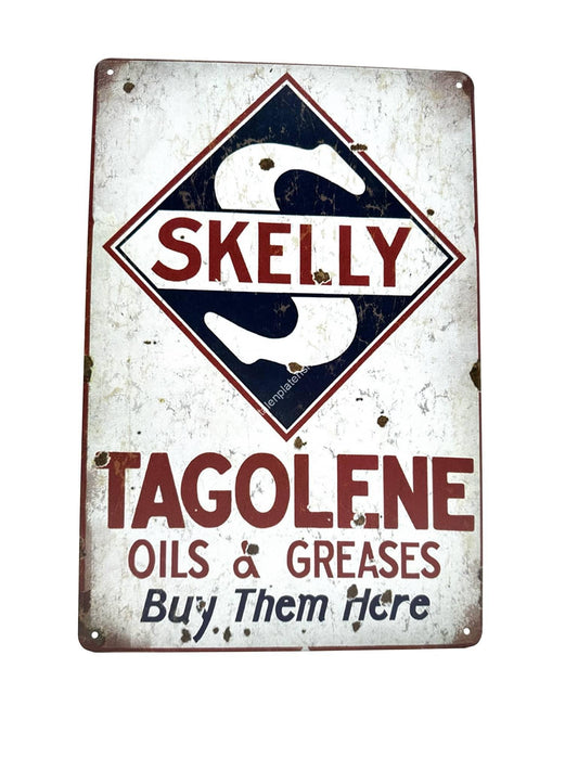 Metalen Wandbord - Skelly - Tagolene - Oils a Greases - Buy them here