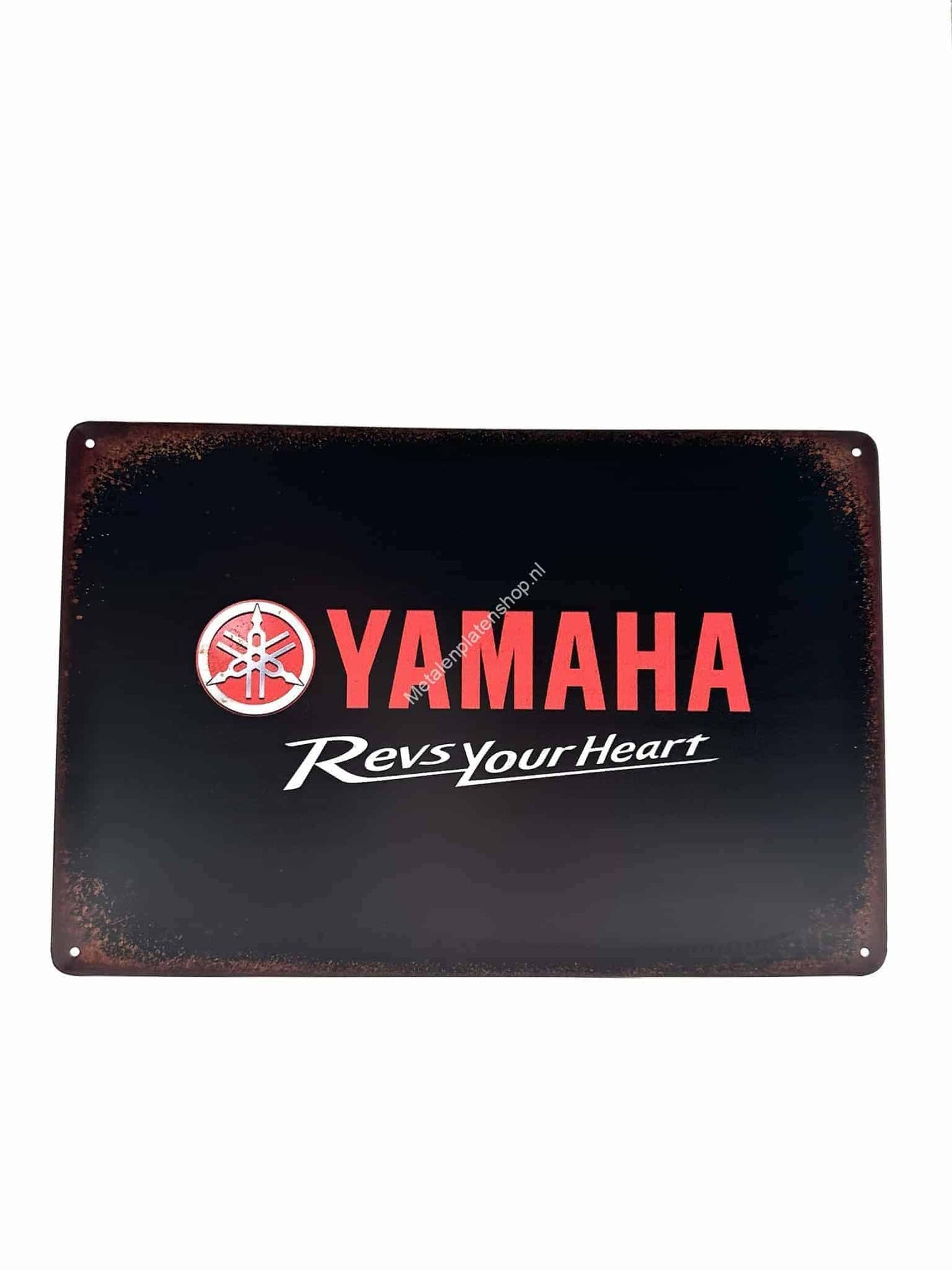 Wandschild aus Metall – Yamaha – Revs Your Heart