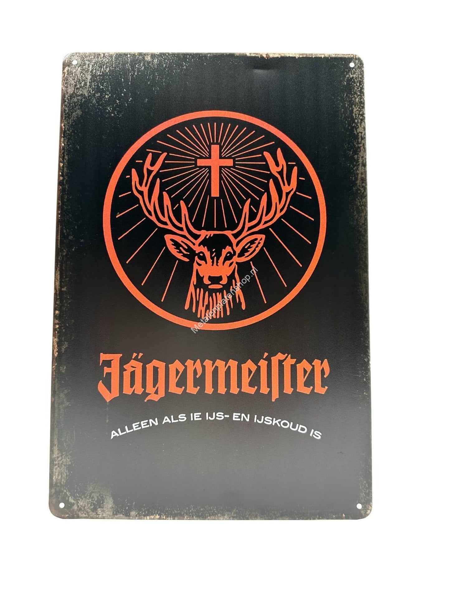 Metallwandschild - Jägermeister - Nur wenn es eiskalt ist