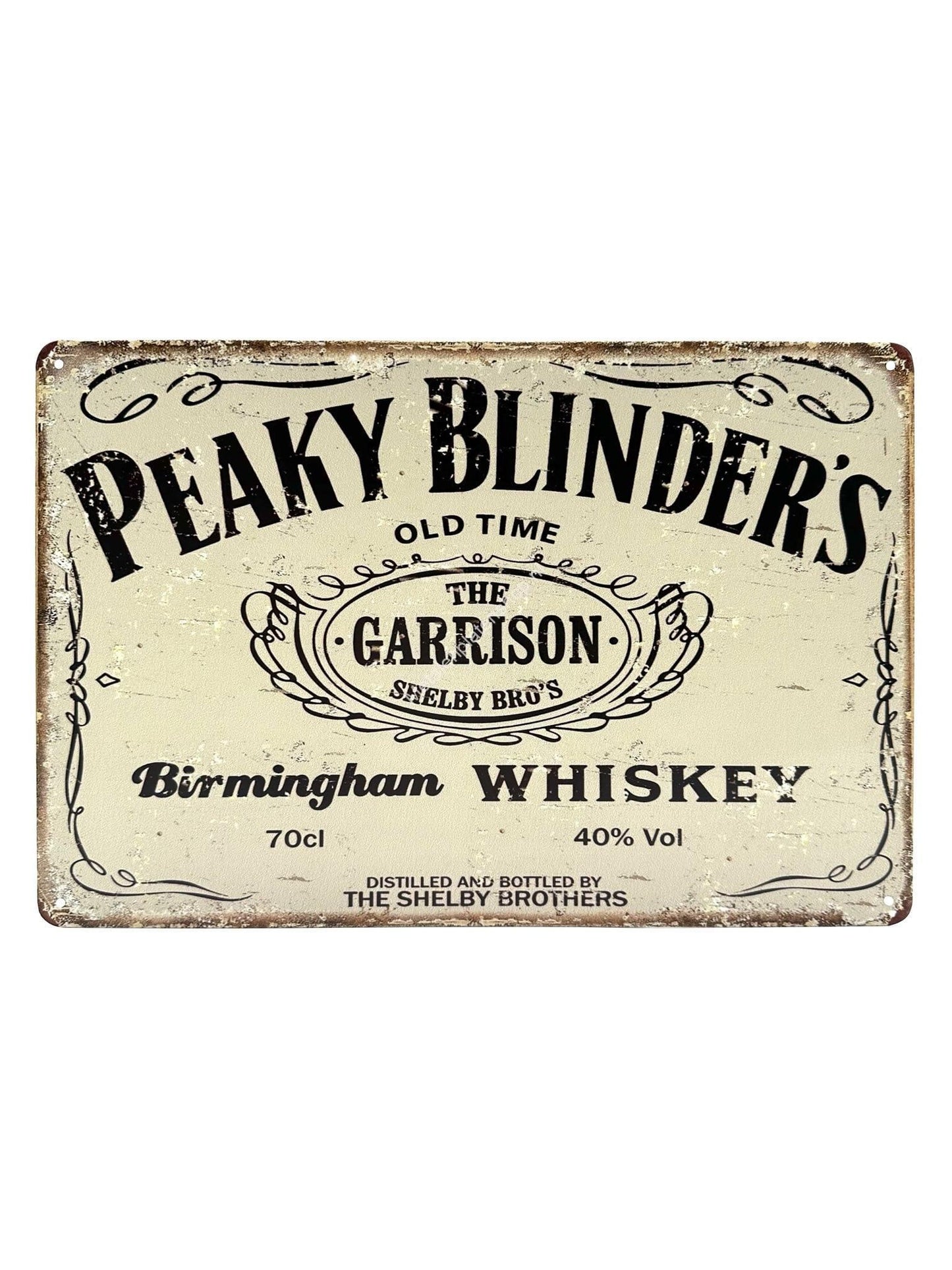 Metalen Wandbord - Peaky Blinders - Birmingham Whiskey - 40%