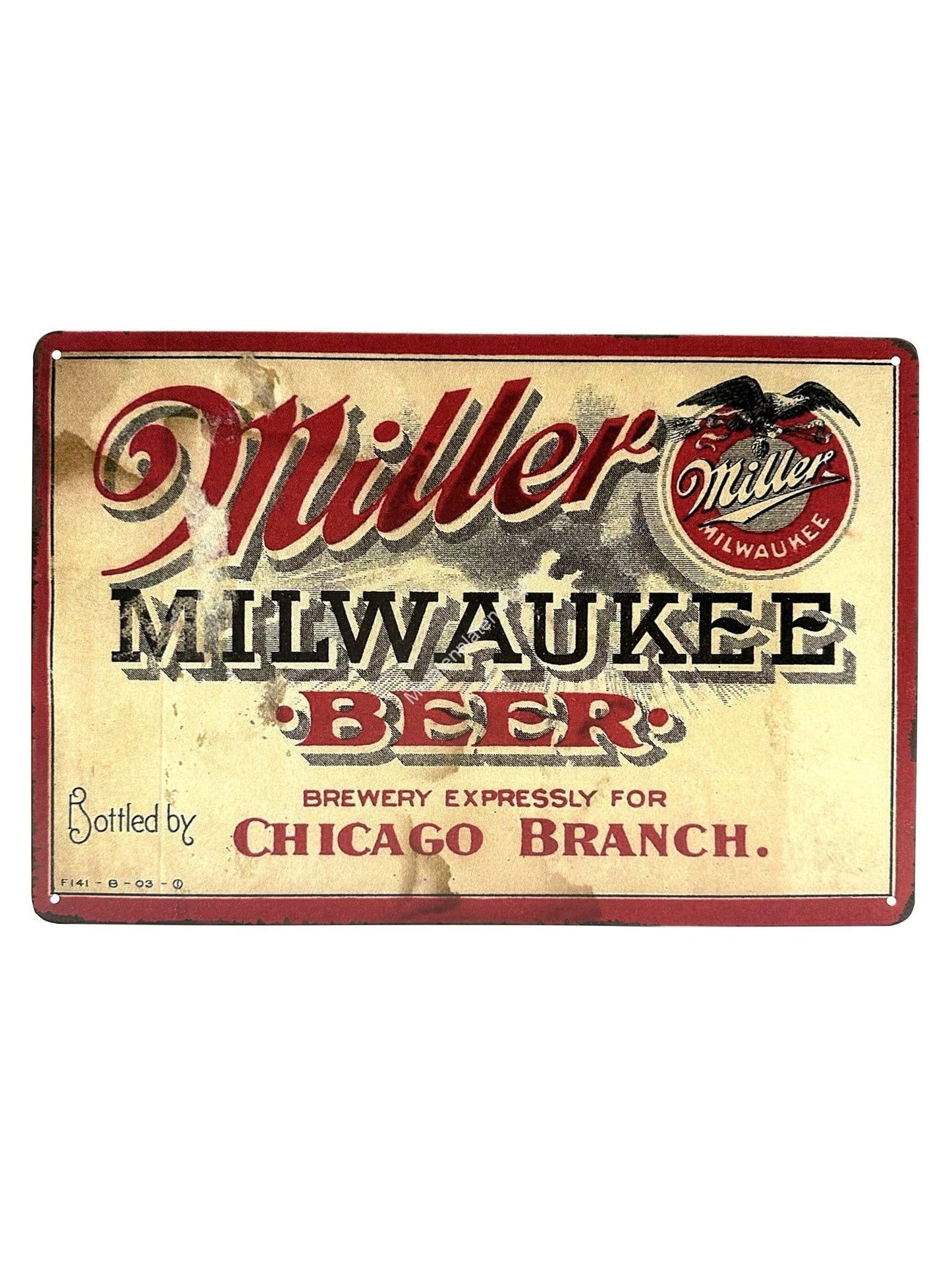 Wandschild aus Metall – Miller – Milwaukee Beer