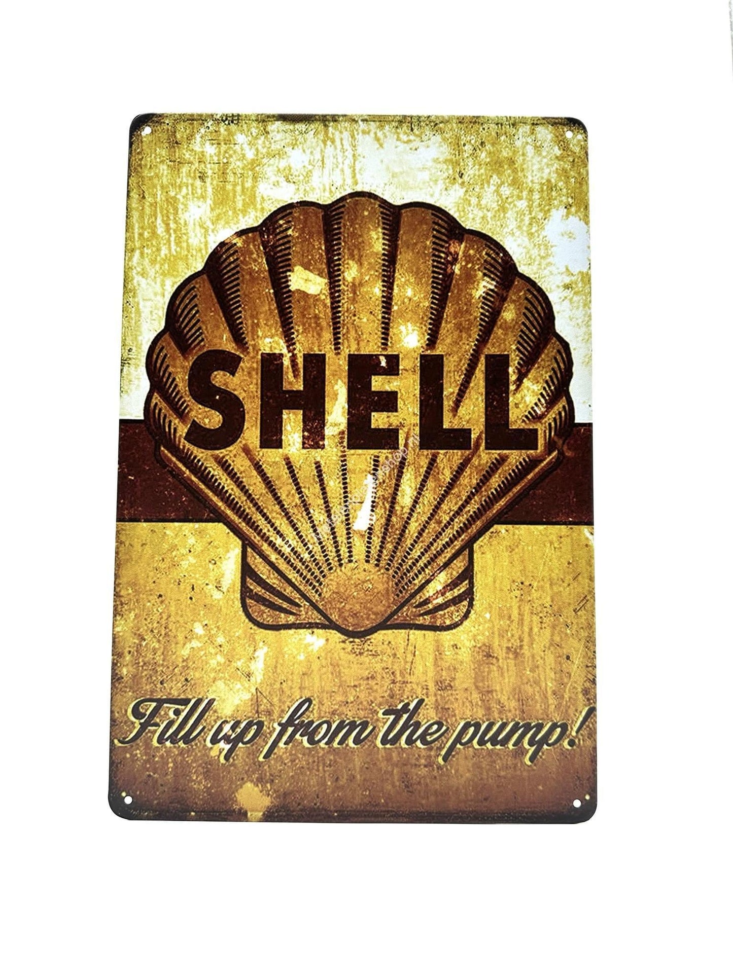 Metal Wall Sign - Shell - Fill up from the pump!