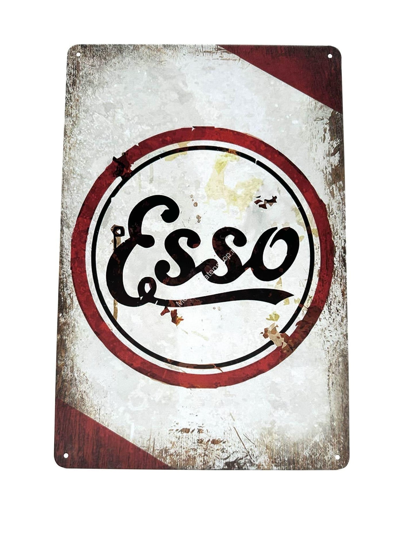 Metalen Wandbord - Esso - Rood/Wit