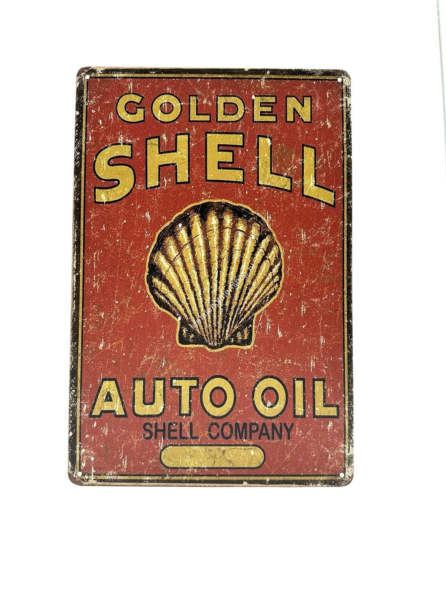 Metal Wall Sign - Golden Shell - Auto Oil - Shell Company