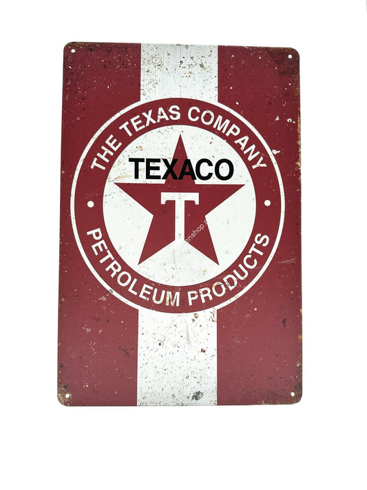 Metal Wall Sign - Texaco - Red/White