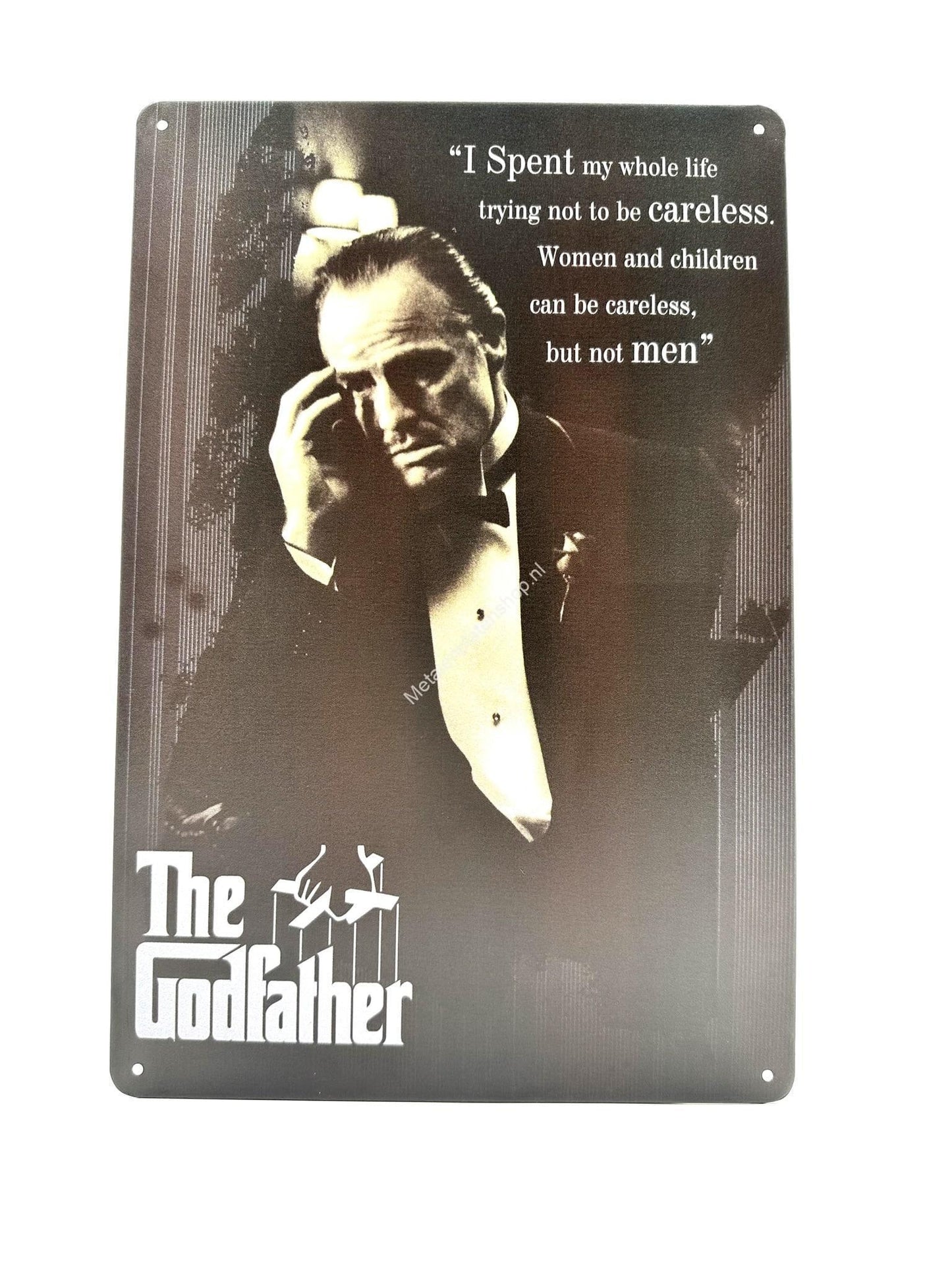 Metalen Wandbord - The Godfather - I spent my whole life trying not to be careless