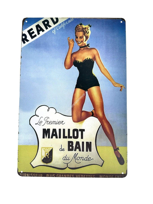 Metalen Wandbord - Le Premier Maillot de Bain du Monde