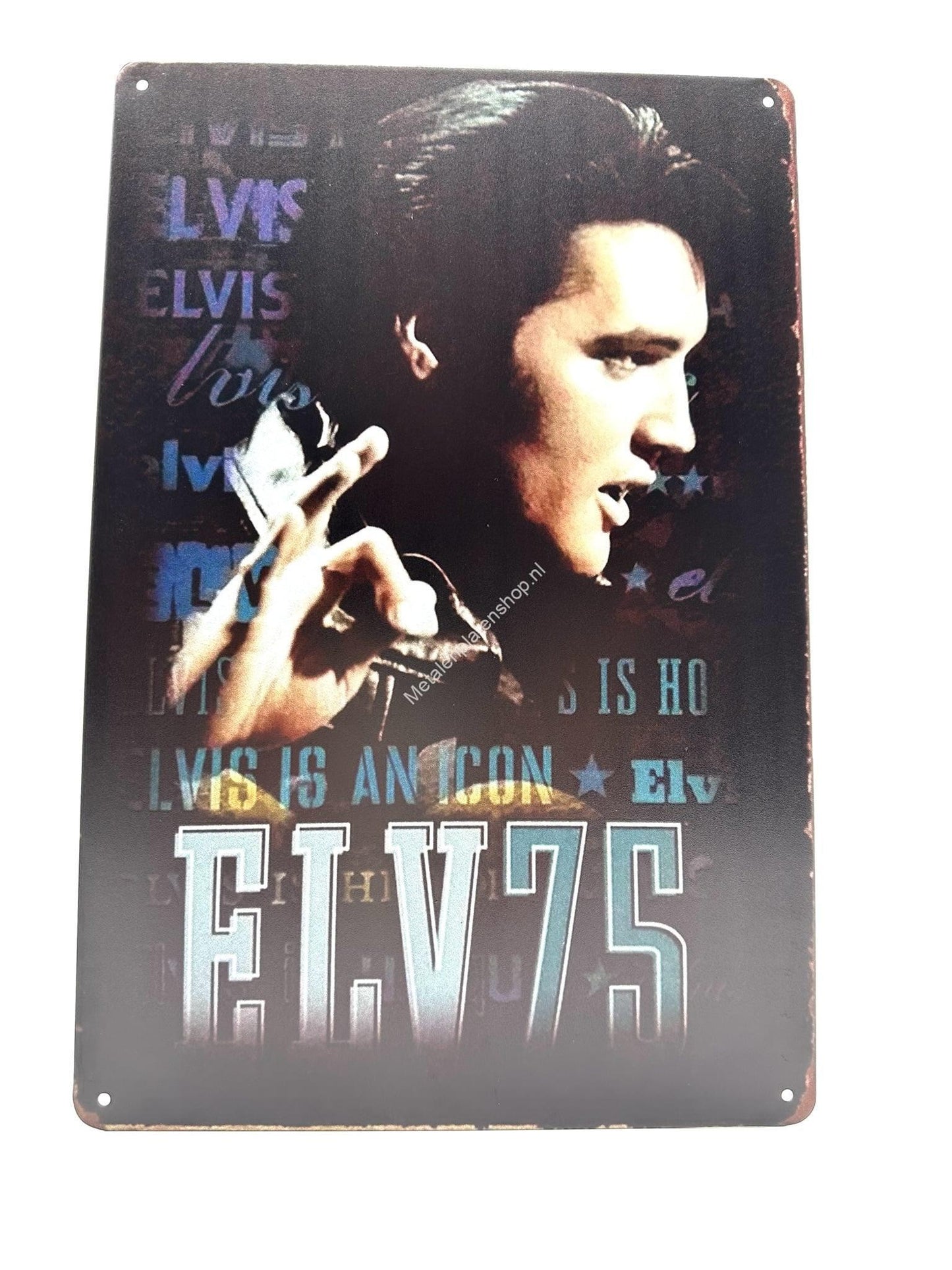 Wandschild aus Metall – Elvis ist eine Ikone