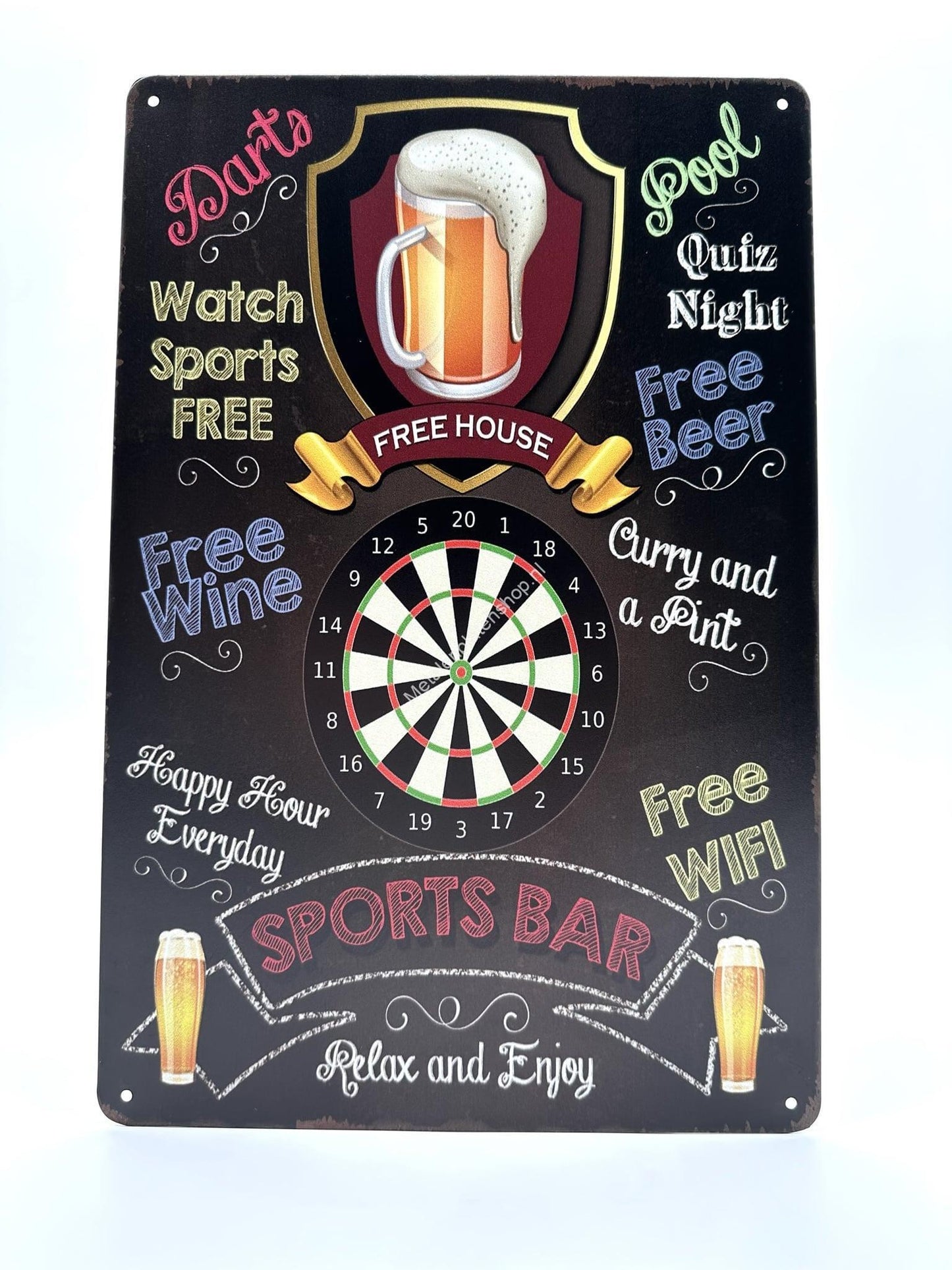 Metalen Wandbord - Sports Bar - Darts - Darten