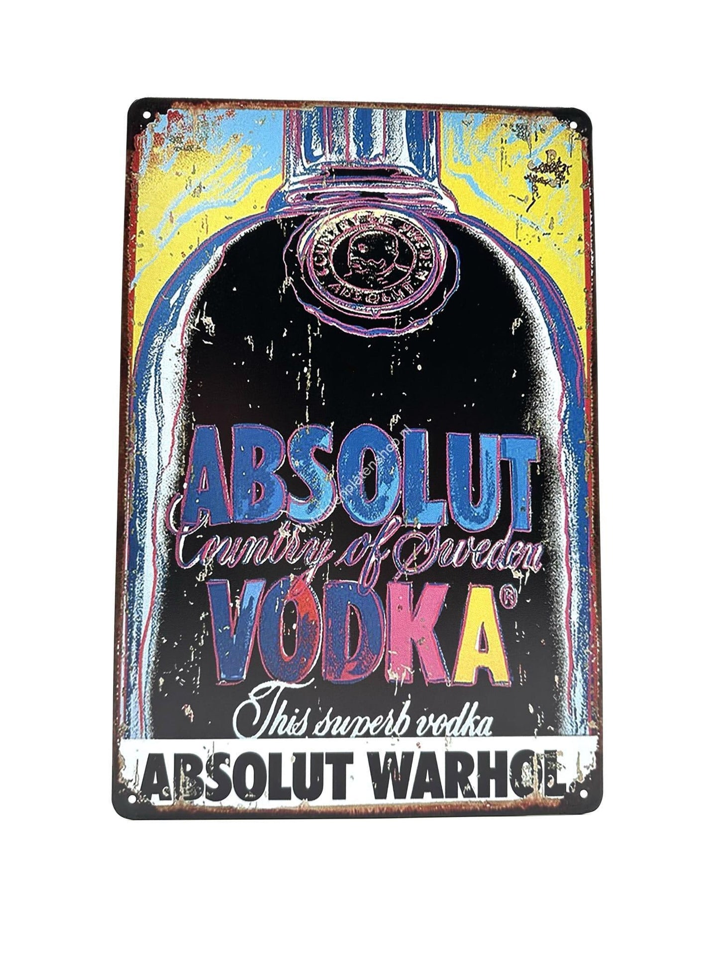 Metalen Wandbord - Absolut Vodka - This superb Vodka - Absolut Warhol