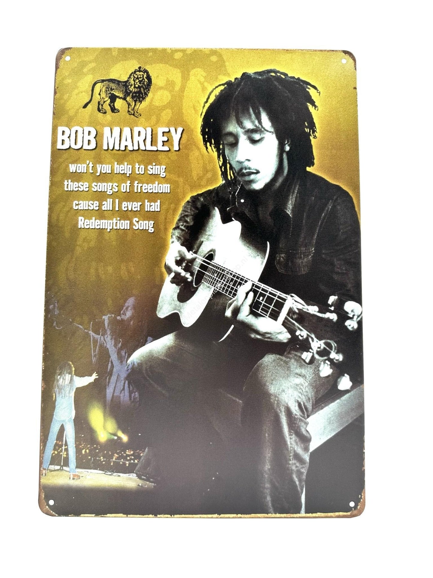 Metal Wall Sign - Bob Marley - Won't you help to sing these songs of freedom