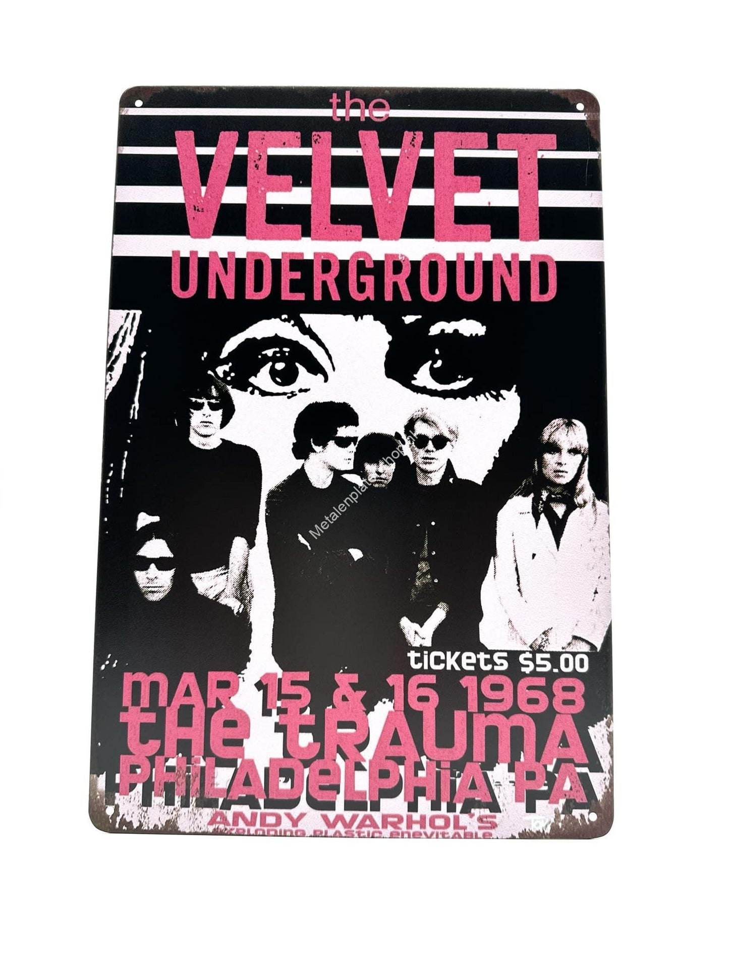 Metallwandschild – Velvet Underground – 1968 – Poster