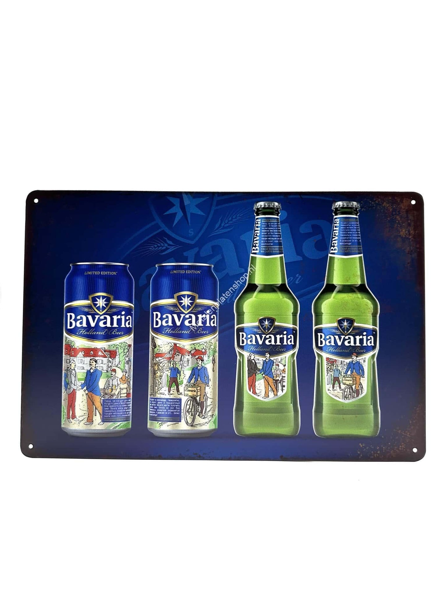 Metalen Wandbord - Bavaria - Fles - Blik