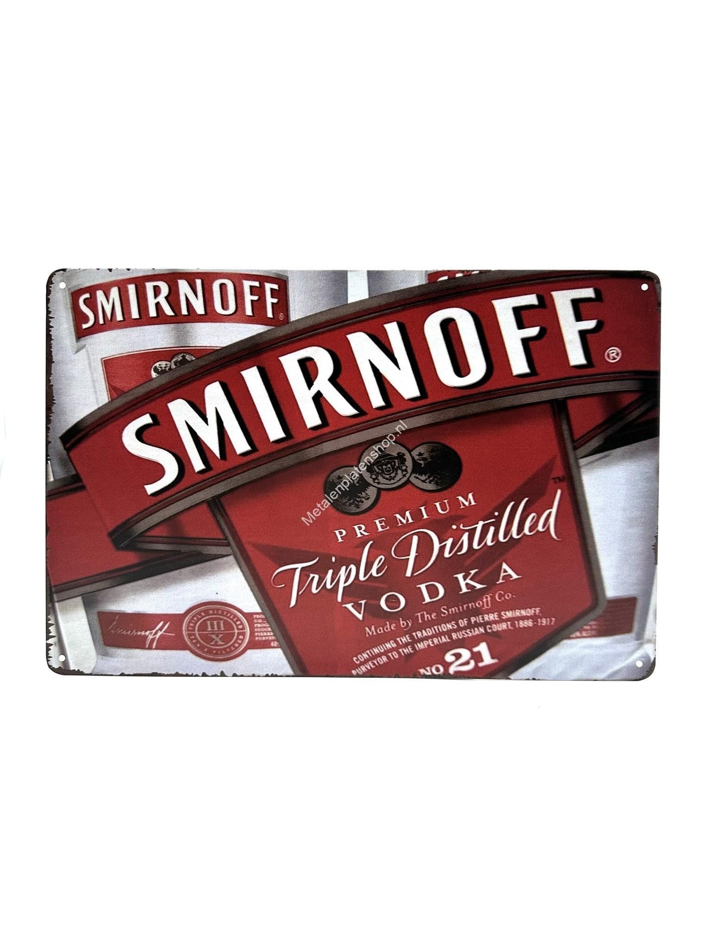 Metal Wall Sign - Smirnoff - Premium - Triple Distilled Vodka