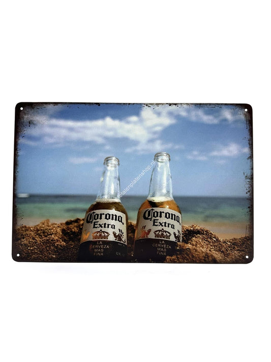 Metal Wall Sign - Corona Extra - Beach