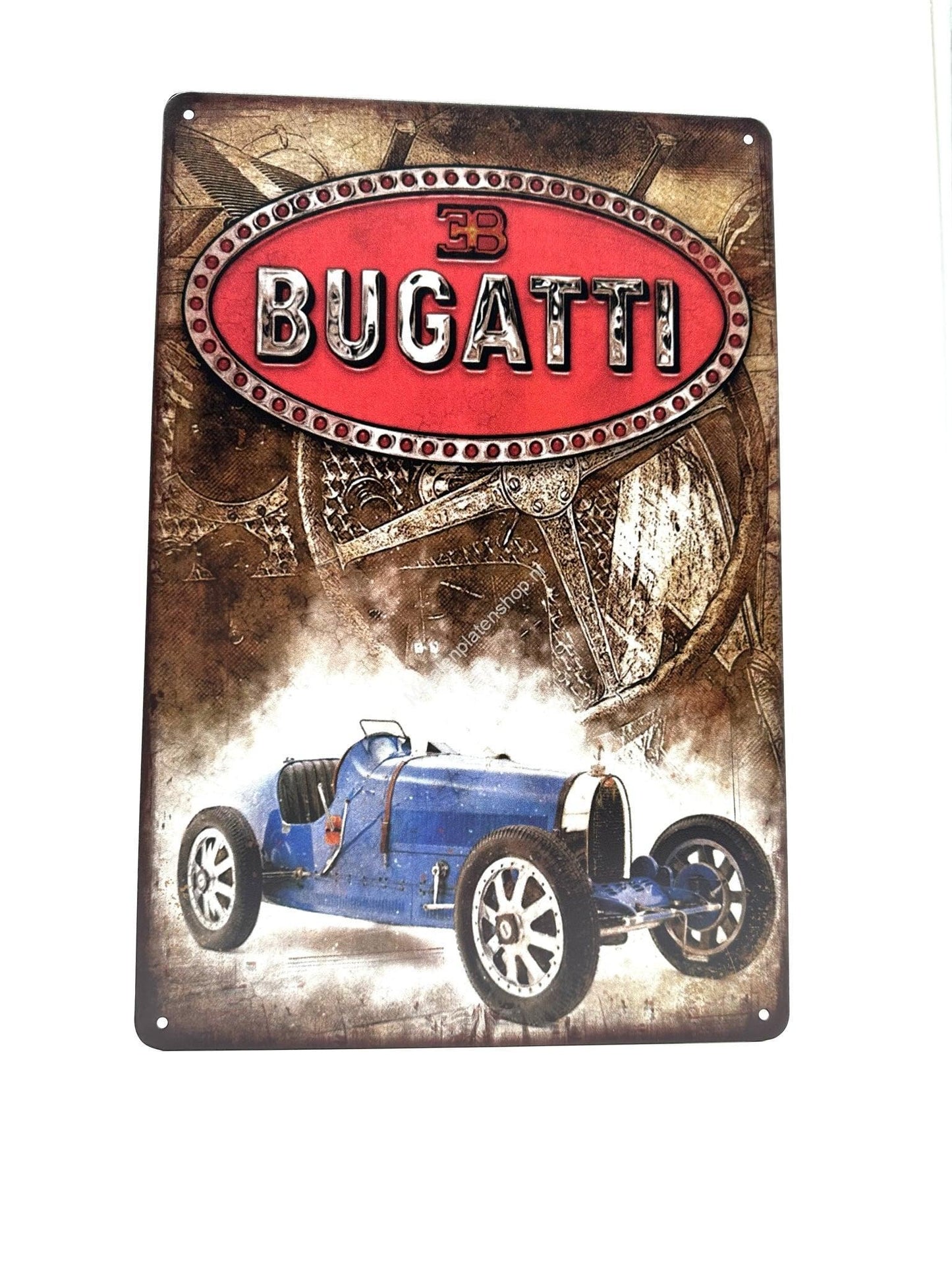 Wandschild aus Metall – Bugatti – Vintage