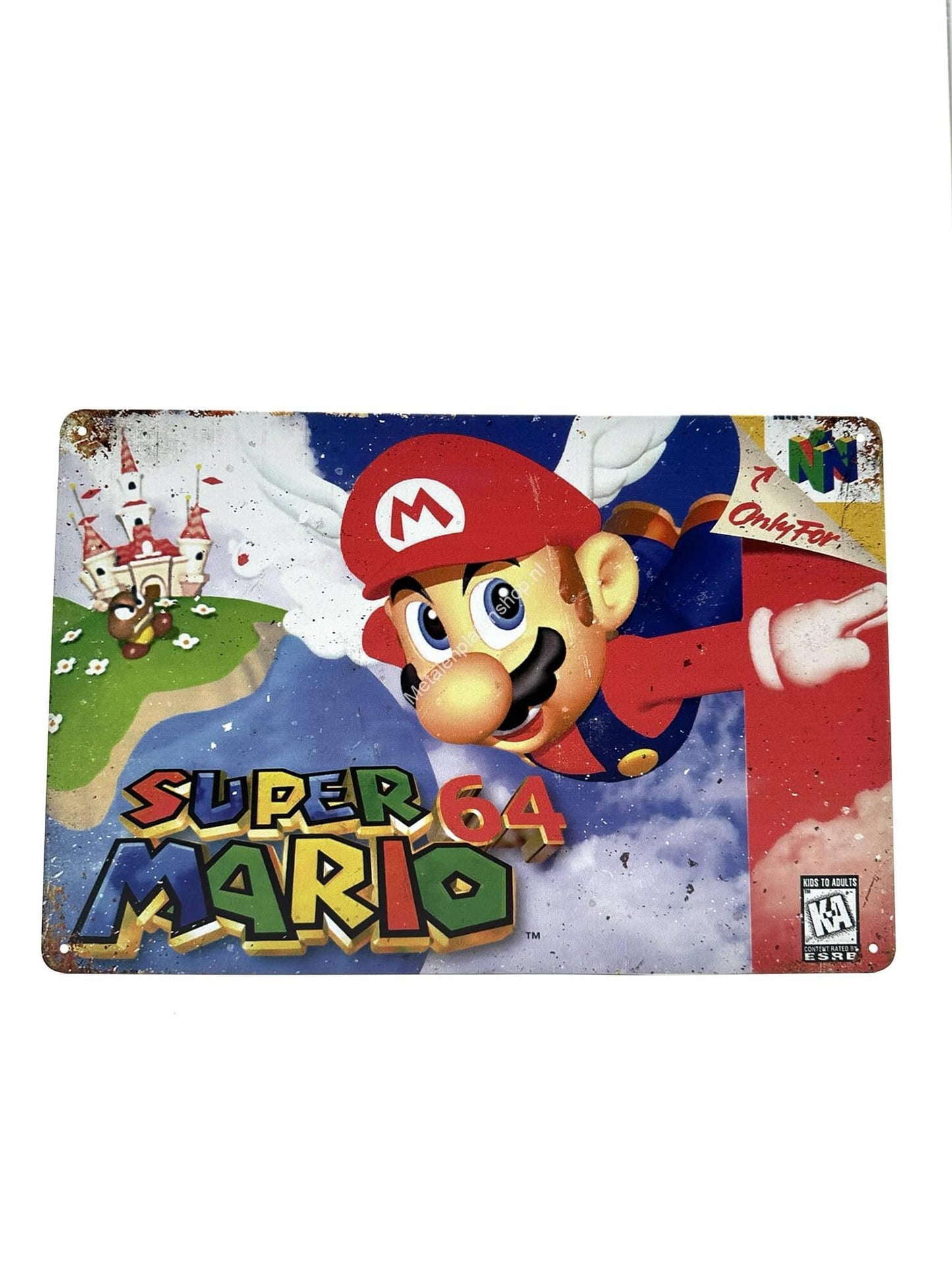 Metalen Wandbord - Super 64 Mario