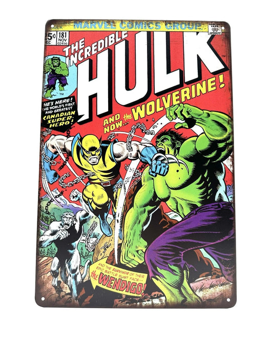 Metalen Wandbord - The Hulk and the Wolverine