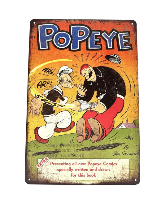 Metal Wall Sign - Popeye - Arf Arf