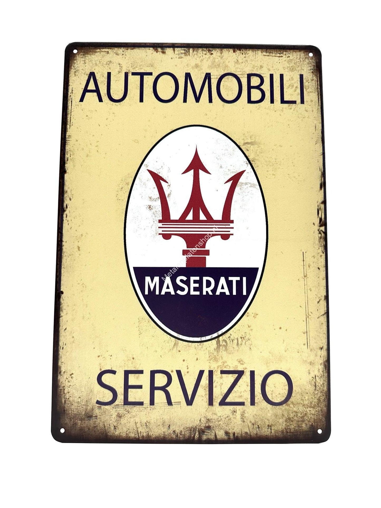 Wandschild aus Metall – Automobili Servizio – Maserati