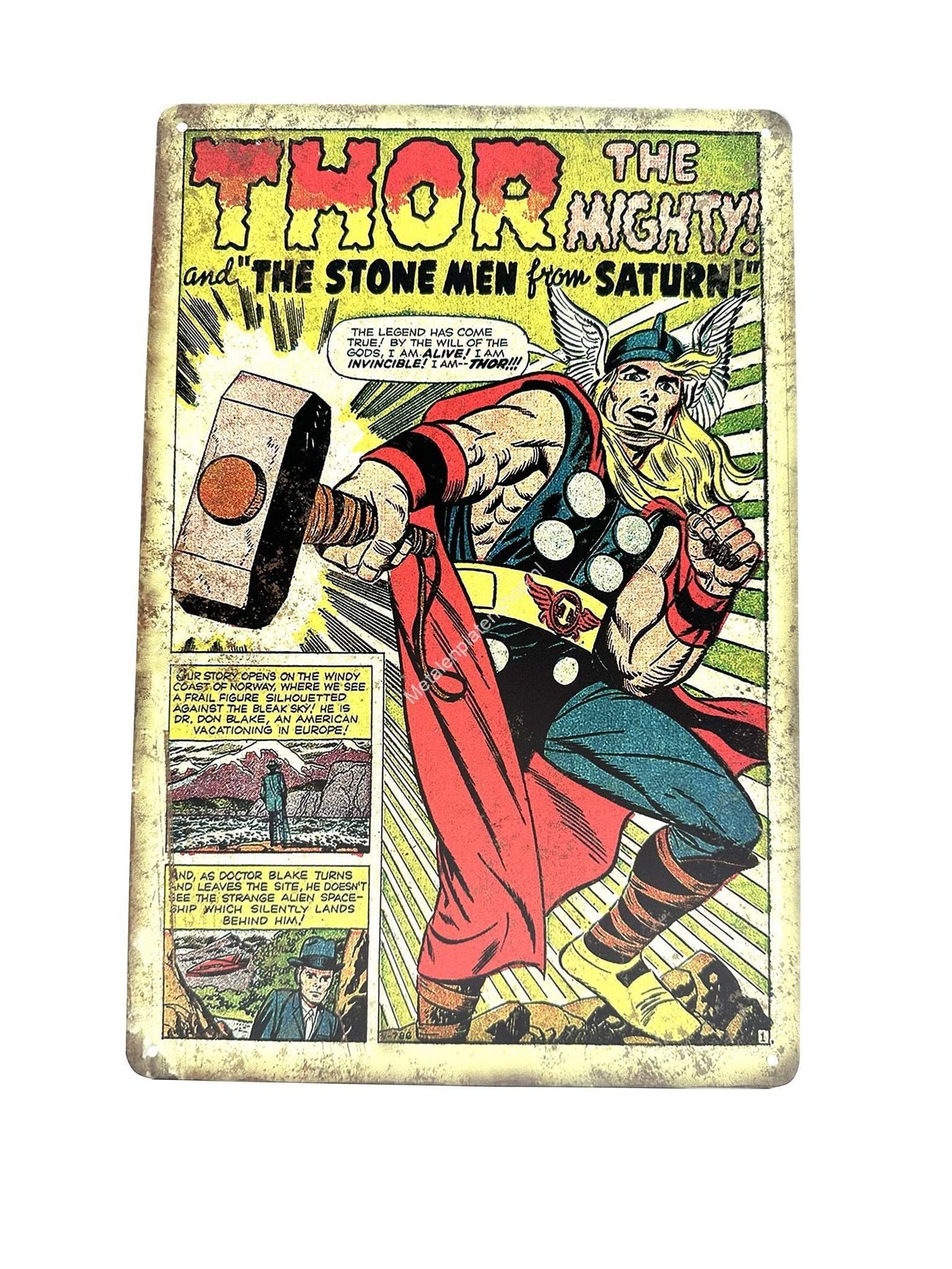 THOR The Mighty! - Metalen Wandbord