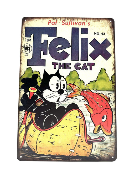 Metalen Wandbord - Felix the Cat - Vis